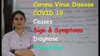 Corona Virus Disease COVID 19 in Hindi  Causes  Sign amp Symptoms  Diagnose  Preventions [upl. by Annayrb]