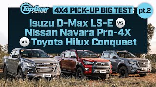 Isuzu DMax vs Nissan Navara vs Toyota Hilux Big Pickup Test part two  Top Gear Philippines [upl. by Saiff]