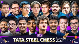 Tata Steel Chess 2023 Day 5  Pragg vs Anish Gukesh vs Rapport Arjun vs Ding  Live Commentary [upl. by Palma]