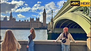 London Spring Walk  2024 🌸 Walking around Central London in Spring 4K HDR [upl. by Serrell]