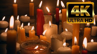 2 Hours Burning Candles and relaxing music in 4K Cinematic look in 24fps No Loops [upl. by Orna729]