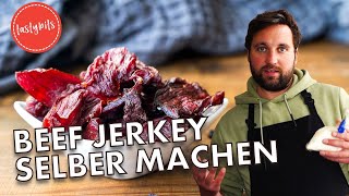 Beef Jerkey selber machen  GENIALES Rezept für Trockenfleisch [upl. by Ttergram]