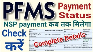 application sent to pfms for payment but not received  nsp scholarship kab aayega 2024 pfms status [upl. by Kraft]