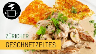 Feines Züricher Geschnetzeltes mit Kartoffelrösti und Champignons [upl. by Kaitlynn446]