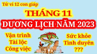 Tử vi tháng 112023 dương lịch của 12 con giáp [upl. by Namron]