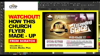 WATCHOUT HOW THIS CHURCH FLYER MADE UP FROM SCRATCH  Crown Media Plus [upl. by Ayital]