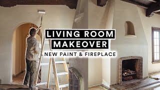 EXTREME LIVING ROOM MAKEOVER ✨ Part 3 ✨ Perfect Paint amp DIY Fireplace [upl. by Shay]