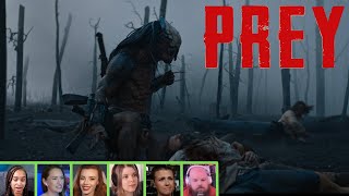 Reactors Reacting to the PREDATOR TAKING OUT THE FRENCHMEN  Prey 2022 [upl. by Atsyrt]