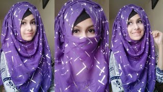 Easy Hijab and Niqab Tutorial for students  Noshin Nower ❤ [upl. by Lemahs]