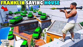 Franklin Building Huge Walls To Save His House From Terrorists In GTA 5  SHINCHAN and CHOP [upl. by Goldia]