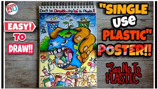 Single Use Plastic Bag🛑  POSTER MAKING 🎨  plasticfree saynotoplastic postermakingcompetition [upl. by Danas108]