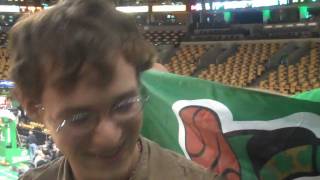 EXCLUSIVE Interview with Celtics Game SensationGuy who Dances to quotLivin on a Prayerquot [upl. by Gintz576]