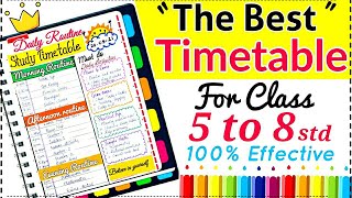 Topper Student Timetable The Best Time Table for class 5 to 8  Online class timetable SUPER TIPS🌟 [upl. by Akiemehs]