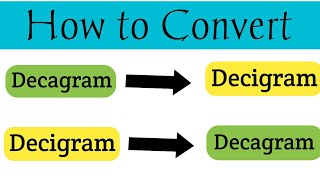 Conversion of Decagram To Decigram  Dag To dg  How To Convert Decagram To Decigram [upl. by Nabi552]