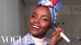 Halima Adens Epic Guide to Glowing Skin amp Golden Eyes  Beauty Secrets  Vogue [upl. by Ainod]