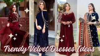 Beautiful Velvet Dresses Designs  Stylish Velvet dress Ideas  beautyoflife883 [upl. by Harat]