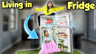 Living in a FRIDGE Overnight Challenge🥶 Mummy ne pakad lia [upl. by Naej975]