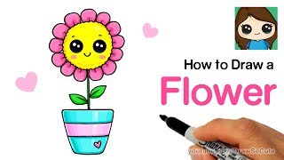 How to Draw a Flower Easy and Cute [upl. by Bridges]