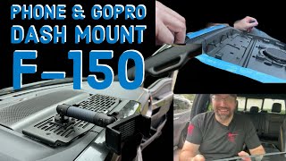 Installing Bulletpoint RubiGrid Metal Dash Mount Phone Holder amp Action Camera Mount  F150 2021 [upl. by Tonry]