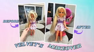 Fixing up a thrifted Velvet Doll from the Beautiful Crissy doll family [upl. by Koppel]