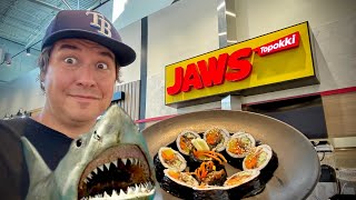 Florida’s Only JAWS Topokki Restaurant  Eating Korean Food 음식 Inside Asian Cuisine Grocery Store [upl. by Esiouqrut230]