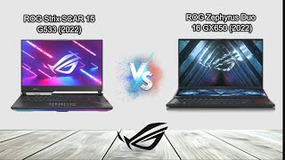 ROG Strix SCAR 15 G533 2022 vs ROG Zephyrus DUO 16 GX650 2022  2022 gaming laptops [upl. by Hoppe]