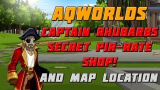 AQW Secret Pirate Shop PieRate And Rhubarbs Map Location [upl. by Nnayar]