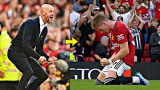 😱Ten Hag amp United Fans Crazy Reaction to MCtominay Last Min Goal vs Brentford 🤯🔥 [upl. by Arvy261]