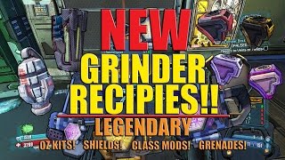 NEW Grinder Recipes  Legendary OZ Kits Grenades and Shields Including Deadly Bloom [upl. by Iloj]