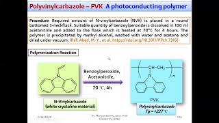 Photoconducting polymer Polyvinylcarbazole [upl. by Herrle]