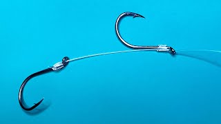 How to Snell Hooks Tandem Fishing Hook Knots Quick and Easy Tie [upl. by Htebazil]