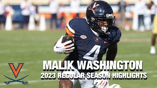 2023 UVA Malik Washington Regular Season Highlights [upl. by Marlette]