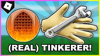 How to get TINKERER GLOVE  quotGREAT ESCAPEquot BADGE in SLAP BATTLES ROBLOX [upl. by Wilsey]