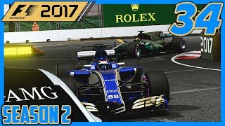 CLUTCH LATE RACE SAFETY CAR 1420 F1 2017 Sauber Career Mode S2 Episode 34 [upl. by Alekim]