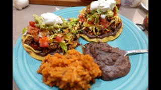 Homemade Tostadas and Spanish Rice FROM SCRATCH Cook with me [upl. by Ahsiekram]