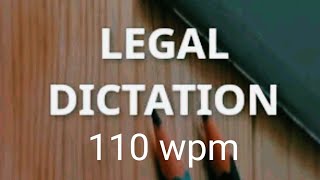 Legal dictation 110 wpm English dictation [upl. by Ormsby]