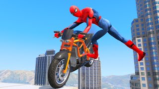 Spiderman Bike Jumps in GTA 5  SpiderMan Jump Stunts Fails  GTA 5 Spiderman Epic Bike Jumps [upl. by Eramat]