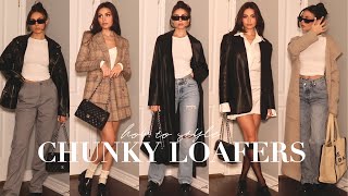 HOW TO STYLE CHUNKY LOAFERS  10 OUTFIT IDEAS FOR FALL [upl. by Nitsirk771]