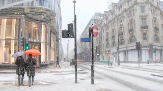 London SNOW Walk ⛄ Finally Snowing Central London 2021 [upl. by Bose800]