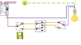 Schéma électrique du va et vient a 3 interrupteur  permutateur [upl. by Sowell]