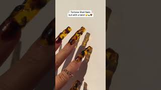 Tortoise Shell Nails 🐢🤎shorts [upl. by Ijneb980]