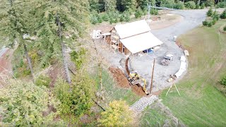 Post and Beam Barn part 17 Board and Batten on the back wall [upl. by Peggi413]