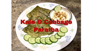 Kale amp cabbage parathaEasy toddler lunchbox RecipeHealthy Kale green parathaకెల్ amp క్యాబేజ్ రోటీ [upl. by Alten]