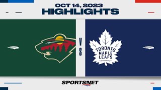 NHL Highlights  Wild vs Maple Leafs  October 14 2023 [upl. by Hplar875]