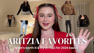 ARITZIA FAVORITES try on haul my must have basics from aritzia amp whats worth it [upl. by Tanitansy]