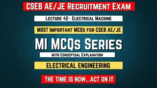 L42  CSEB AE JE 2023  MI MCQ Series  Expected Questions with Solution  Electrical Machine [upl. by Nairred]