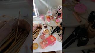 Clean my vanity with me 🫧🌸 cleanwithme organizing makeup [upl. by Monaco]