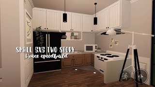 Bloxburg  small 5x5 two floor house speedbuild [upl. by Uolyram]