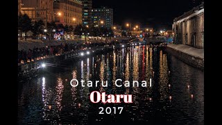 Otaru Canal at night during Snow Light Path Festival Otaru Japan [upl. by Ramhaj454]