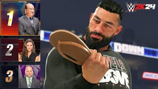 WWE 2K24 My GM Mode  WWE 2K24 Roman Reigns Vs Cody Rhodes 4 [upl. by Abe]